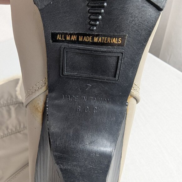 Vintage 80s 90s Fur Lined Gray Heeled Winter Boots Boundary Waters Womens Size 7 - Picture 12 of 16